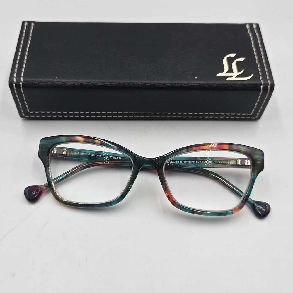 Lisa Loeb Eyewear Bunny Pop Swirl Cat Eye Multi Color Glasses Case & Frames Only